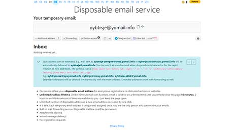 Dropmail - Disposable email service