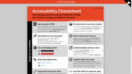 Accessibility Cheatsheet — Practical approaches to Universal Design