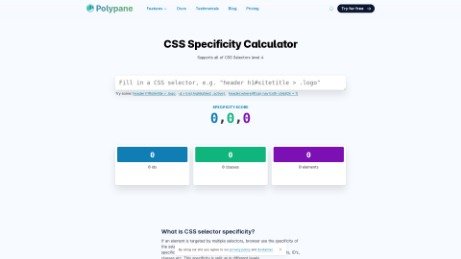 CSS Specificity Calculator with CSS level 4 support
