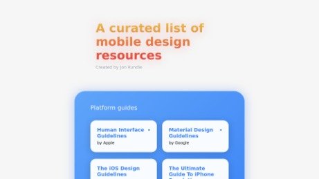 Learn Mobile Design: A curated list of mobile design resources