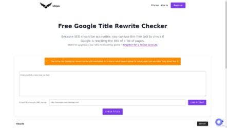 Google Title Rewrite Checker - SEOwl