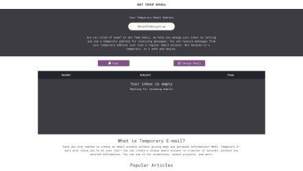 Get Temp Email - A Disposable Email service
