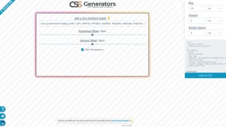 Gradient CSS Shadow Generator